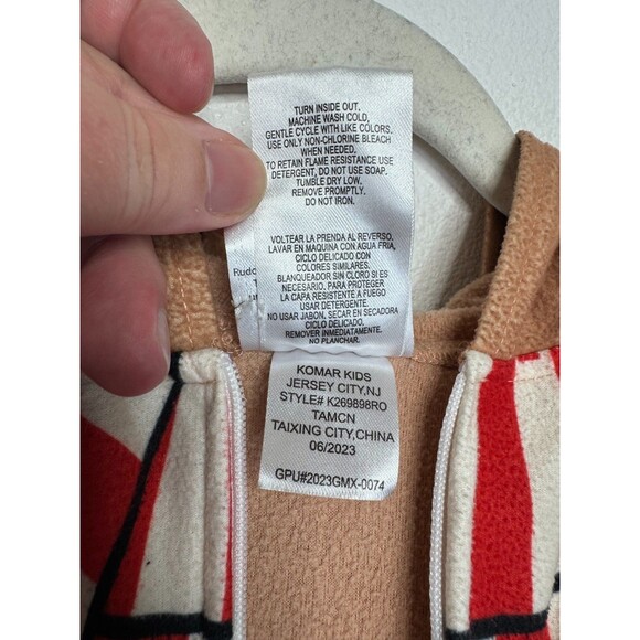 Rudolph The Red Nosed Reindeer Girls 6X Small Hooded Holiday Pajama Sleeper - Picture 11 of 12